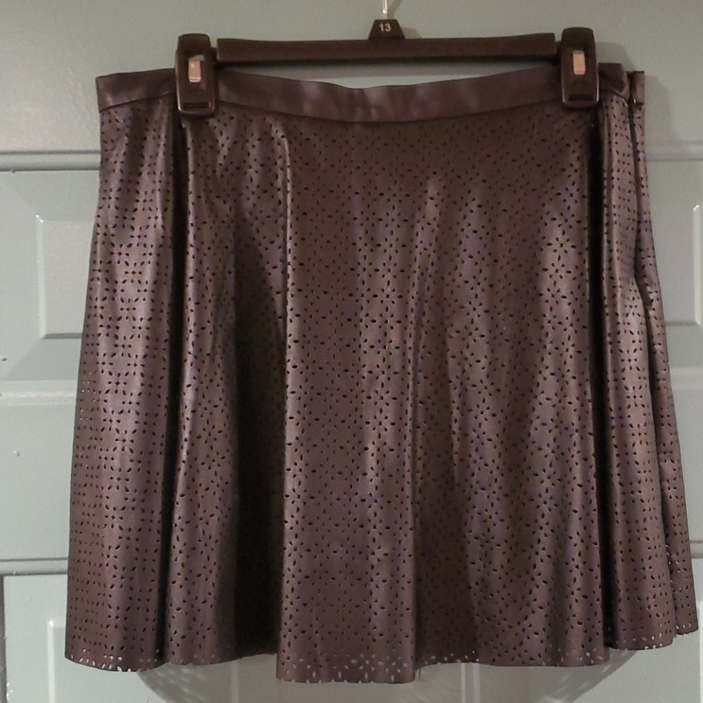 Faux leather skater skirt